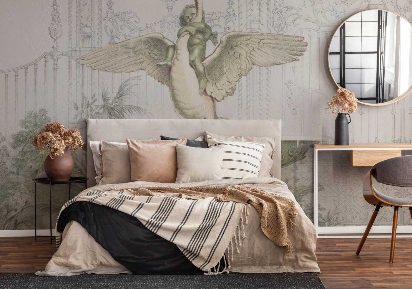 Vintage Fountain and Ornamental Gates Wall Mural-Wall Mural-Eazywallz