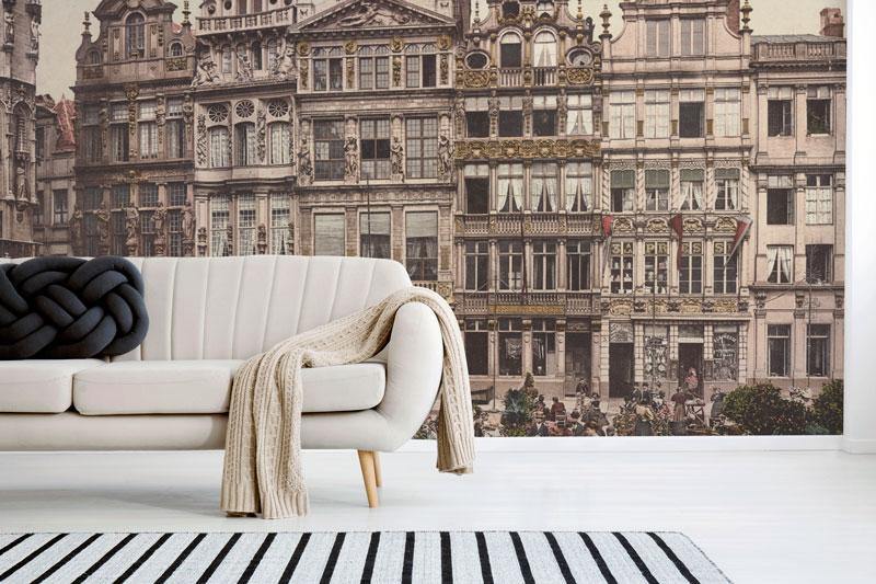 Vintage Grand Place, Belgium Wall Mural-Wall Mural-Eazywallz