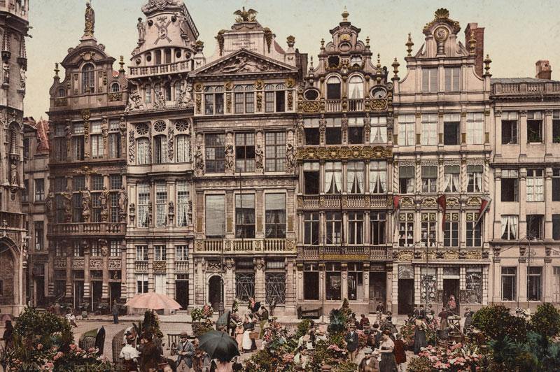 Vintage Grand Place, Belgium Wall Mural-Wall Mural-Eazywallz