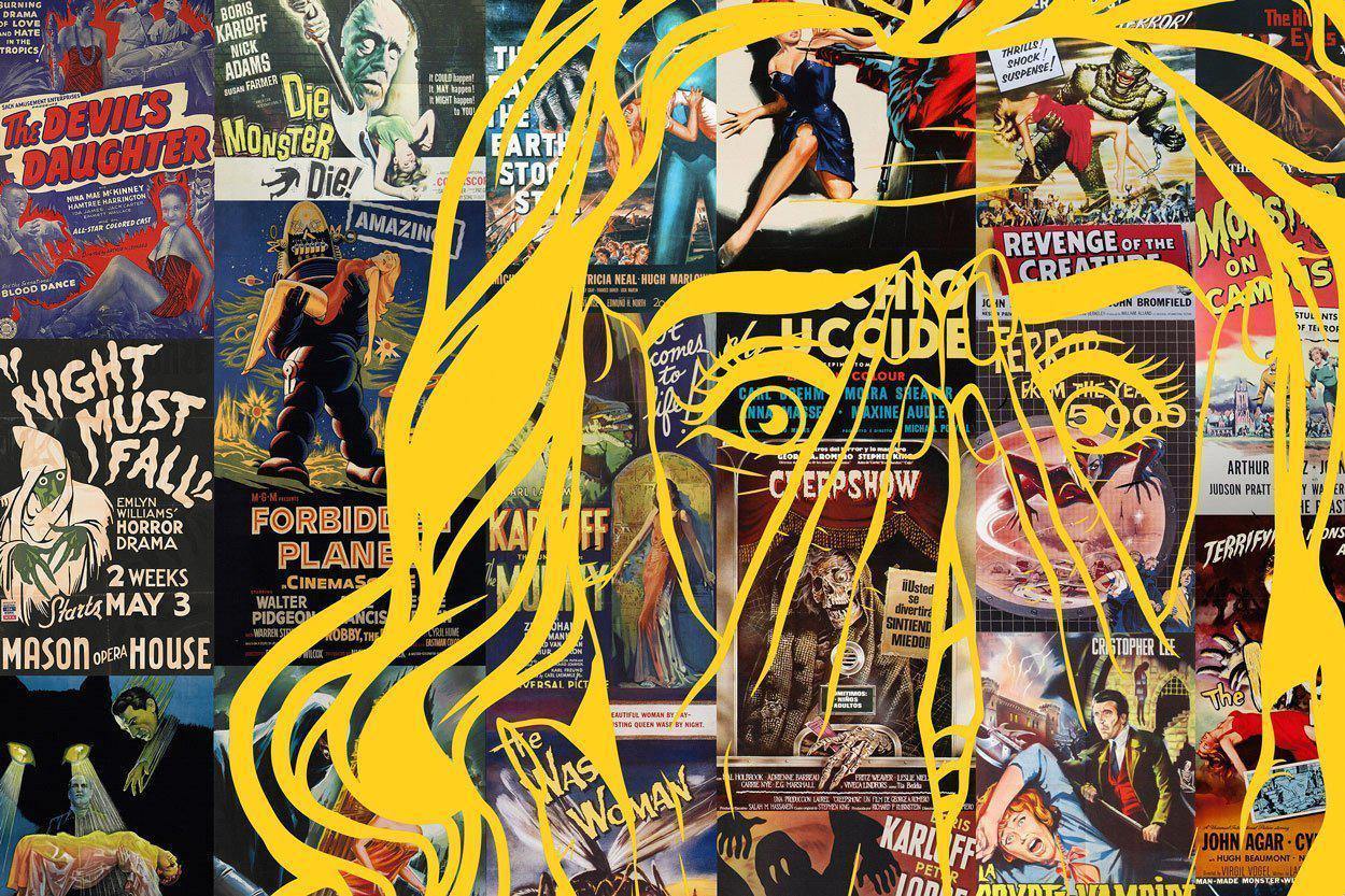 Vintage Horror Show Art Wall Mural-Wall Mural-Eazywallz