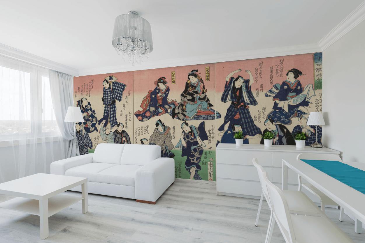 Vintage Japanese Characters Wall Mural | Eazywallz