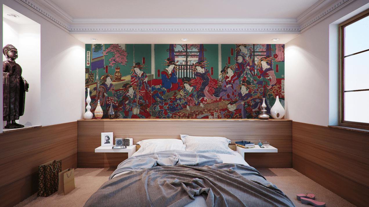 Vintage Japanese Music Room Wall Mural | Eazywallz