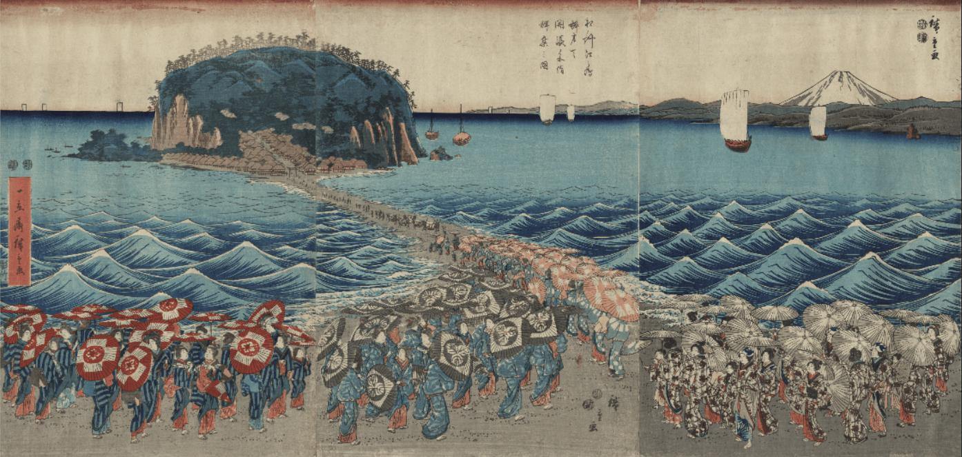 Vintage Japanese Shrine Voyage Wall Mural-Wall Mural-Eazywallz