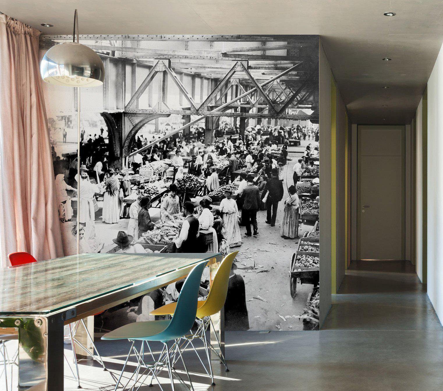 Vintage Manhattan Market Wall Mural-Wall Mural-Eazywallz