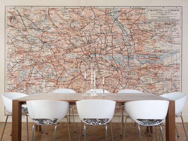 Vintage Map of London Wall Mural-Wall Mural-Eazywallz