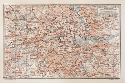 Vintage Map of London Wall Mural-Wall Mural-Eazywallz