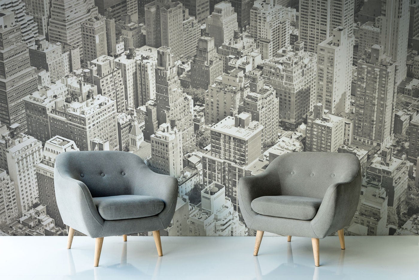 Vintage Monochrome of New York Wall Mural-Wall Mural-Eazywallz