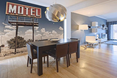 Vintage Motel Sign on Route 66 Wall Mural-Wall Mural-Eazywallz