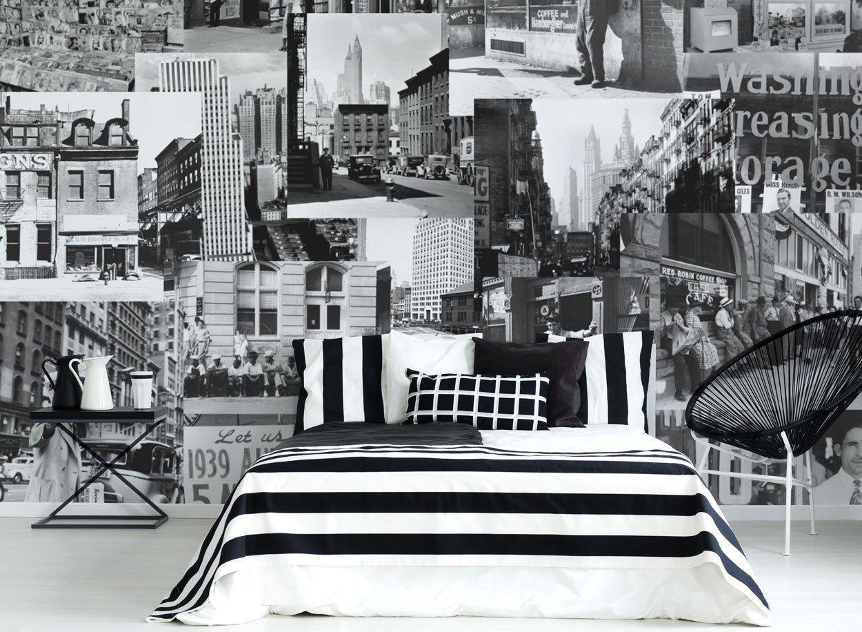 Vintage New York Collage Wallpaper Mural-Wall Mural-Eazywallz