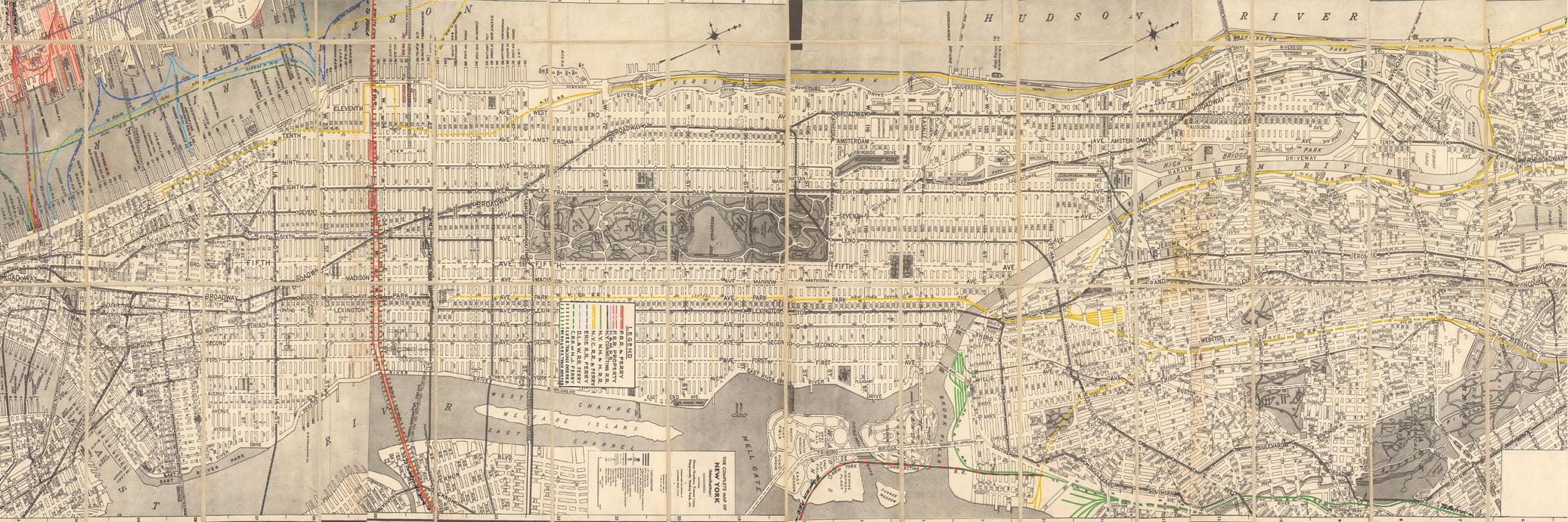 Vintage New York Map Wall Mural-Wall Mural-Eazywallz