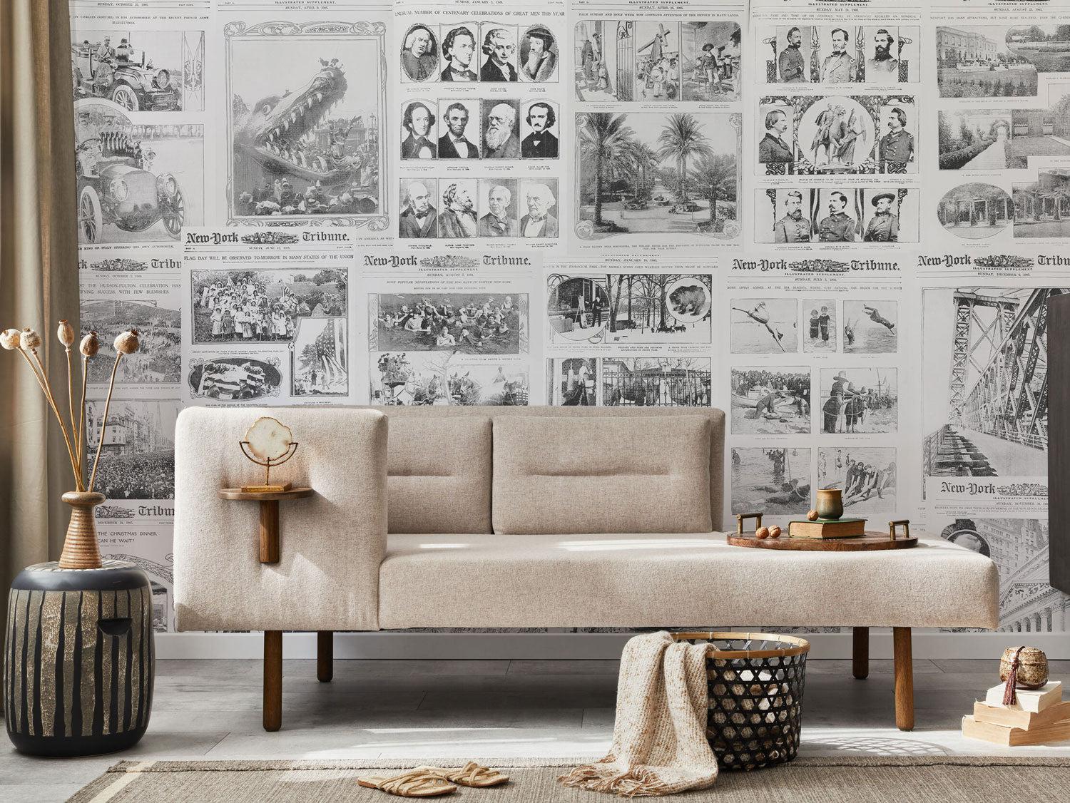 Vintage New York Tribune Newspaper Wall Mural-Wall Mural-Eazywallz