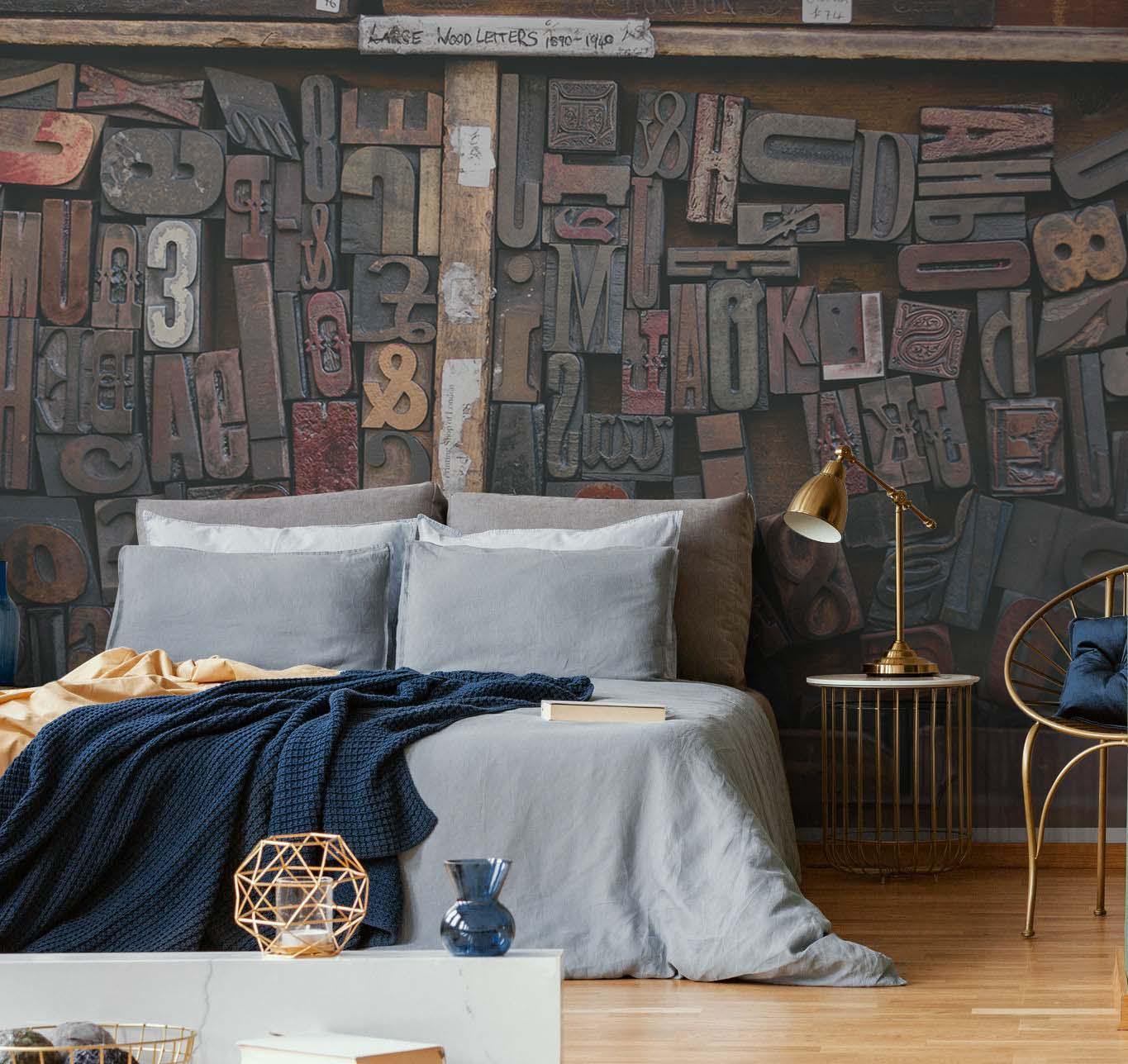 Vintage Print Press Wall Mural-Wall Mural-Eazywallz