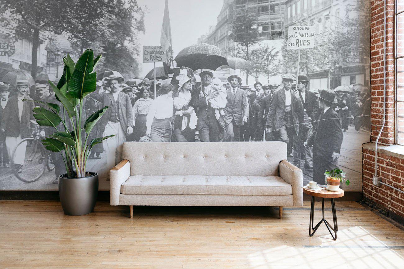 Vintage Streets of Paris Wall Mural-Wall Mural-Eazywallz