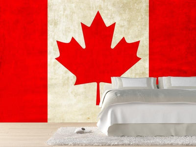 Vintage canadian flag Wall Mural-Wall Mural-Eazywallz