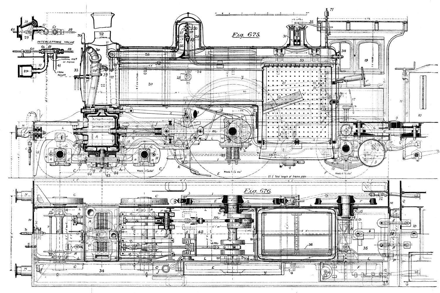 Black & White Vintage Train Blueprint Wall Mural