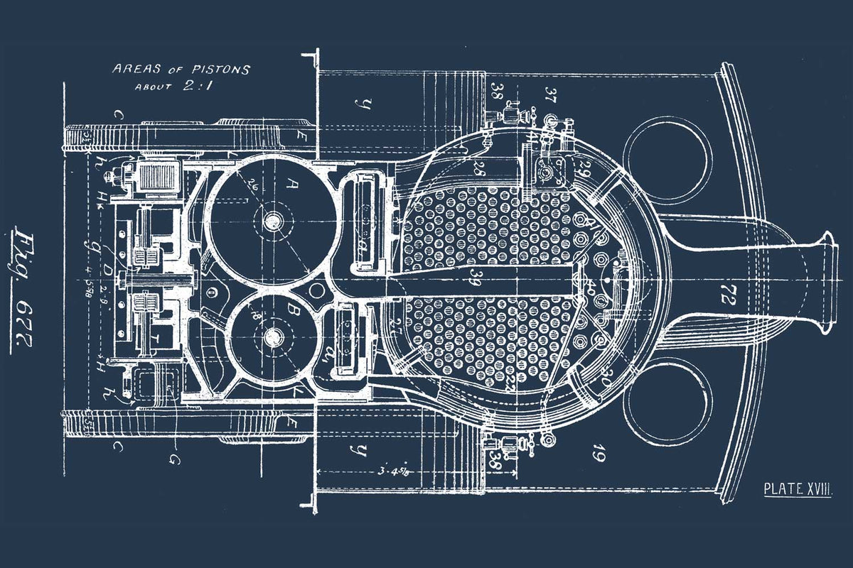 Vintage Blueprint Wall Murals | Wallpaper Murals | Eazywallz