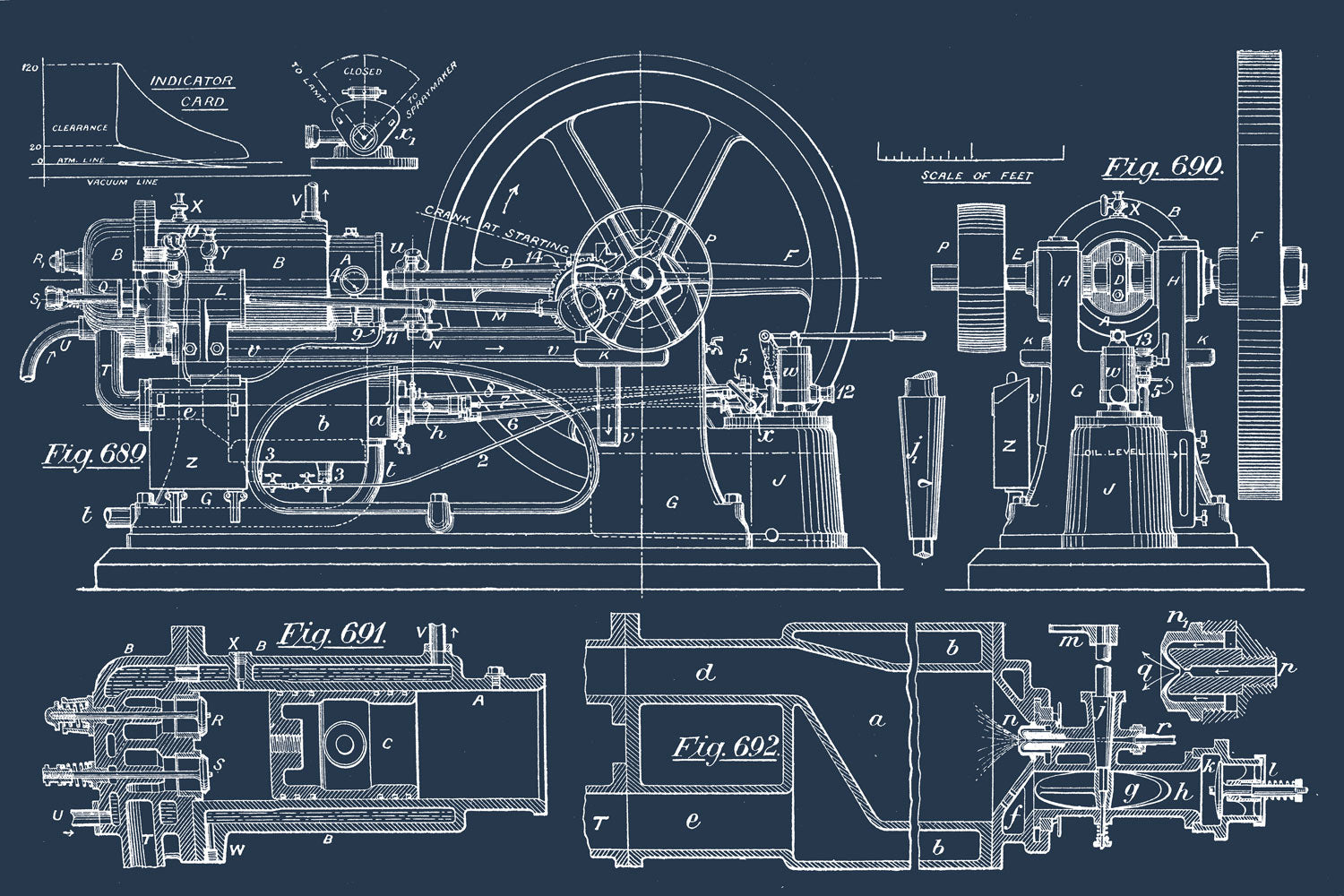 Vintage Steam Engine Blueprint Wall Mural | Eazywallz