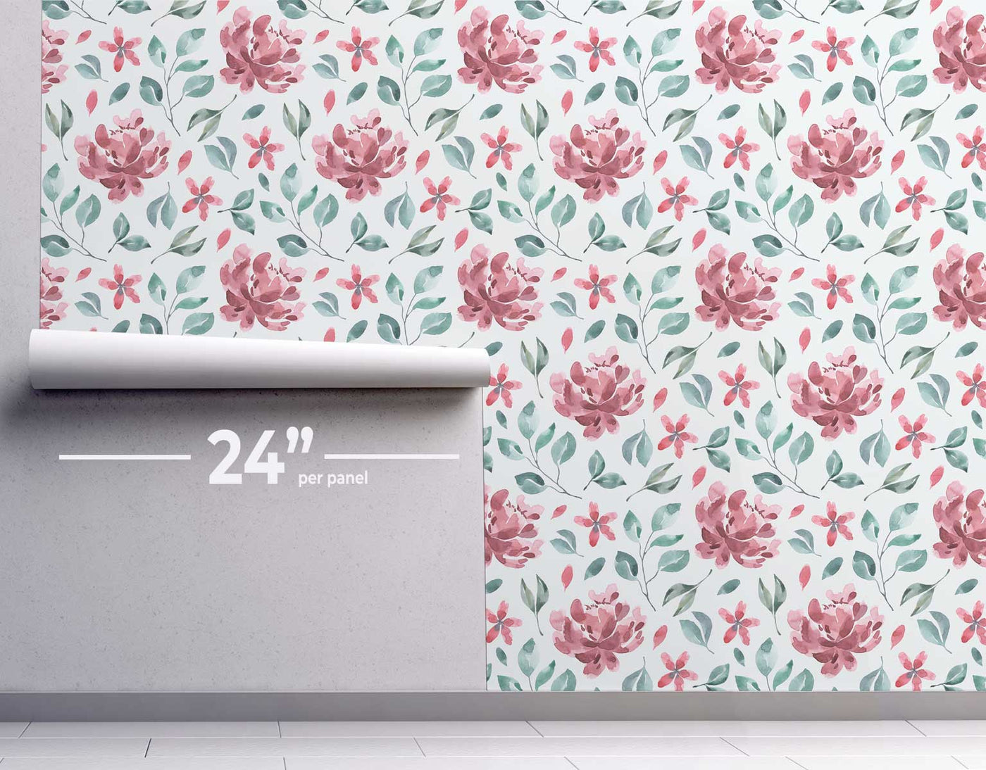 Water Color Blooming Floral Wallpaper #440-Repeat Pattern Wallpaper-Eazywallz