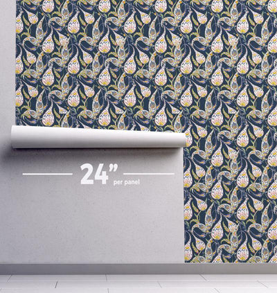Water Color Paisley 2 Wallpaper #189-Repeat Pattern Wallpaper-Eazywallz