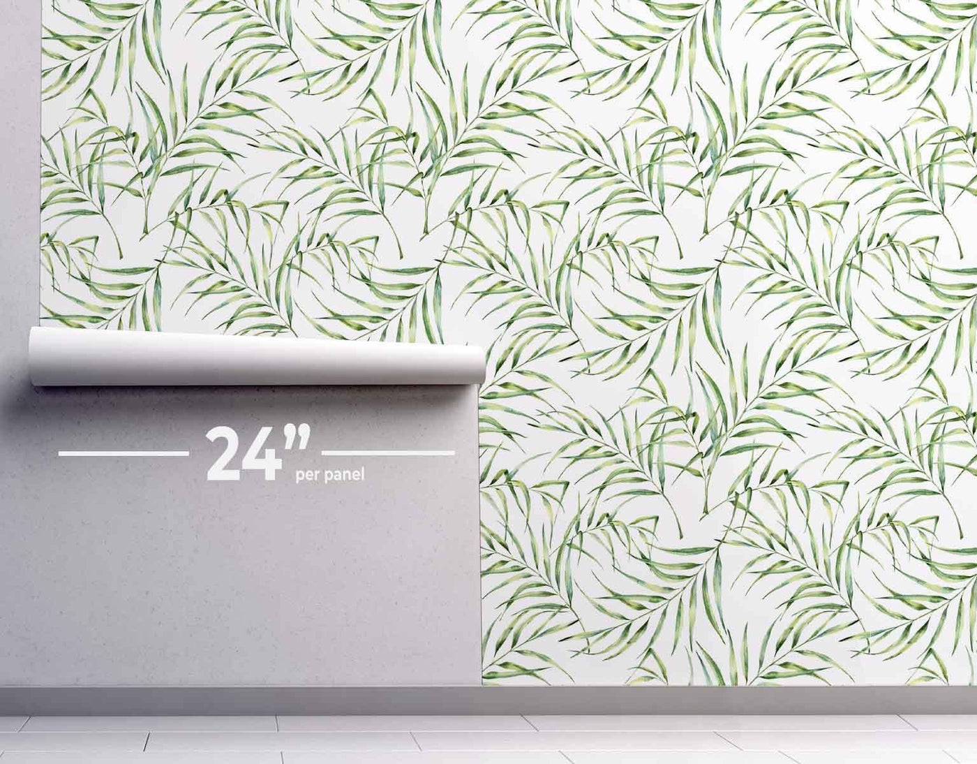 Water Color Palm Leaves #171-Repeat Pattern Wallpaper-Eazywallz