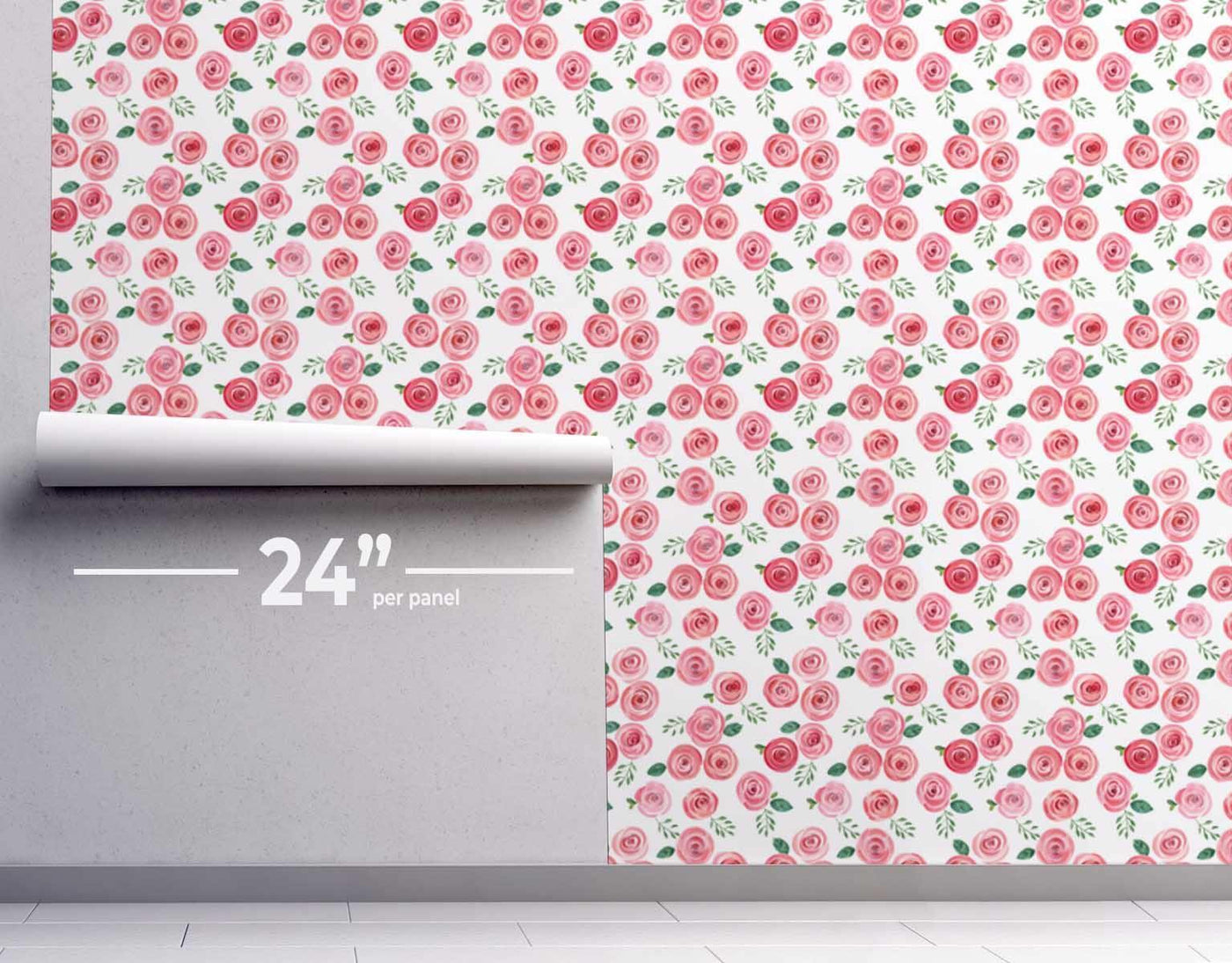 Water Color Roses Wallpaper #080-Repeat Pattern Wallpaper-Eazywallz