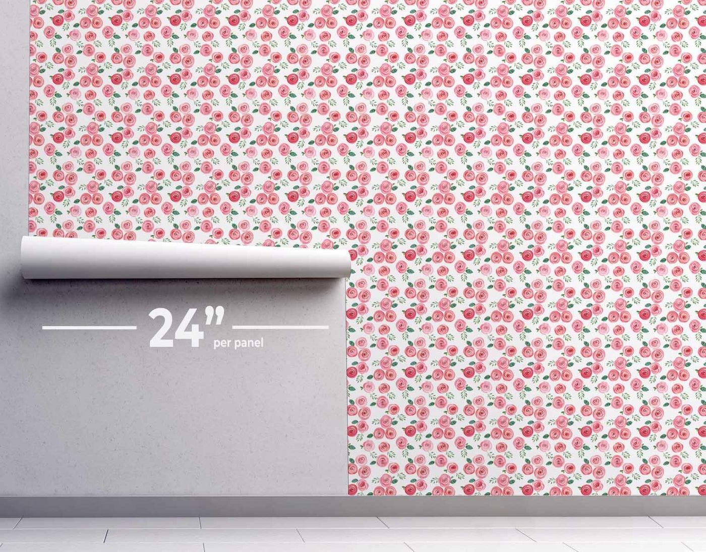 Water Color Roses Wallpaper #080-Repeat Pattern Wallpaper-Eazywallz