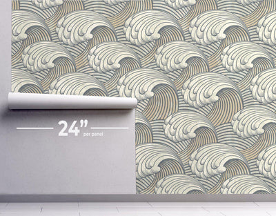 Waves Wallpaper #349-Repeat Pattern Wallpaper-Eazywallz