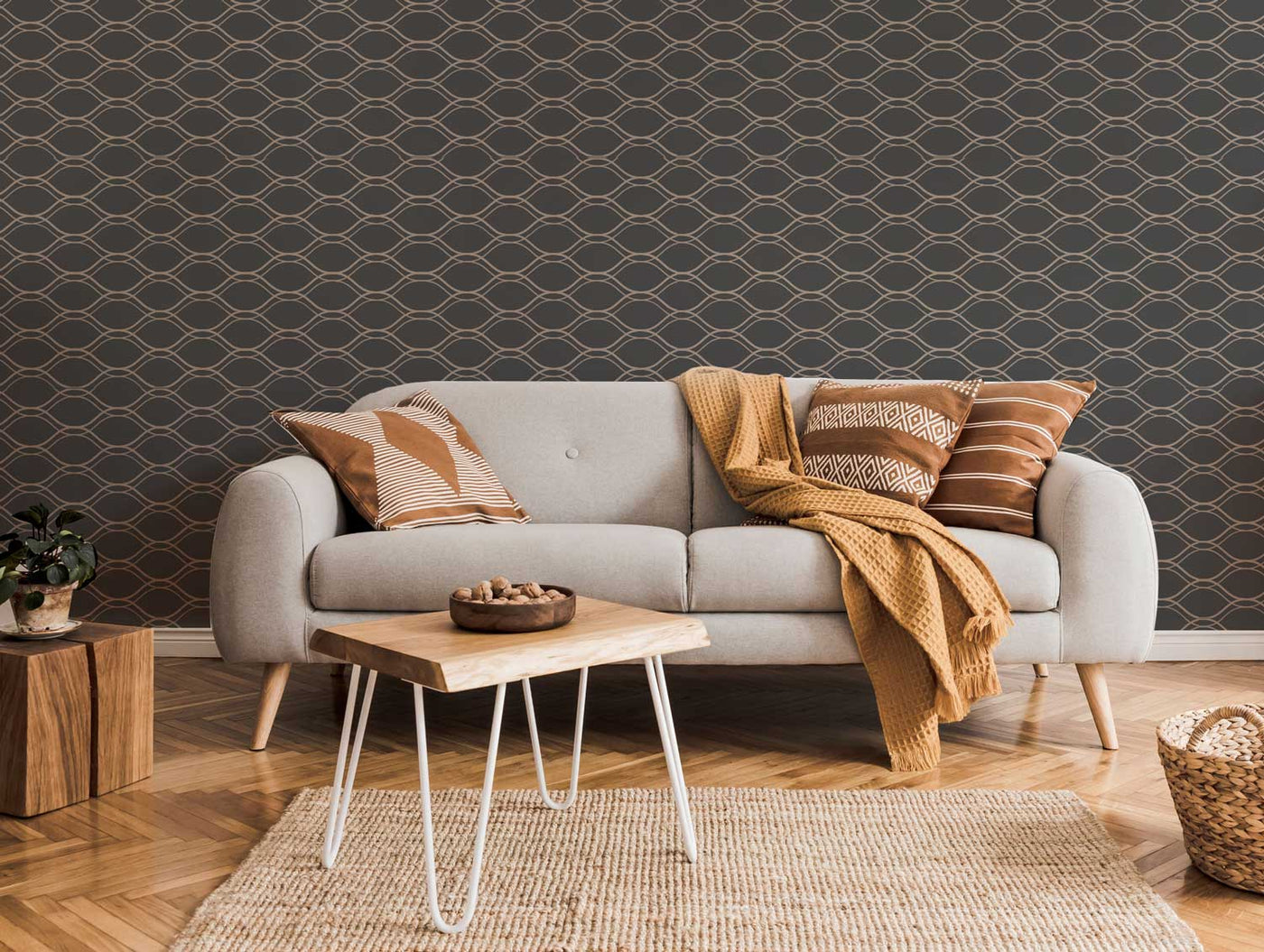 Wavy Geometric Wallpaper #401-Repeat Pattern Wallpaper-Eazywallz