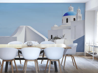 White Greece Architecture Wall Mural-Wall Mural-Eazywallz