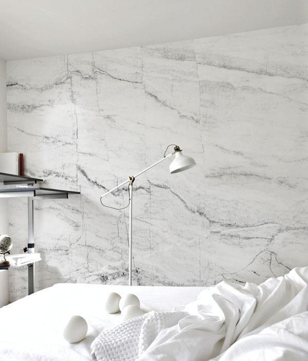 White & Grey Marble Texture Wall Mural-Wall Mural-Eazywallz