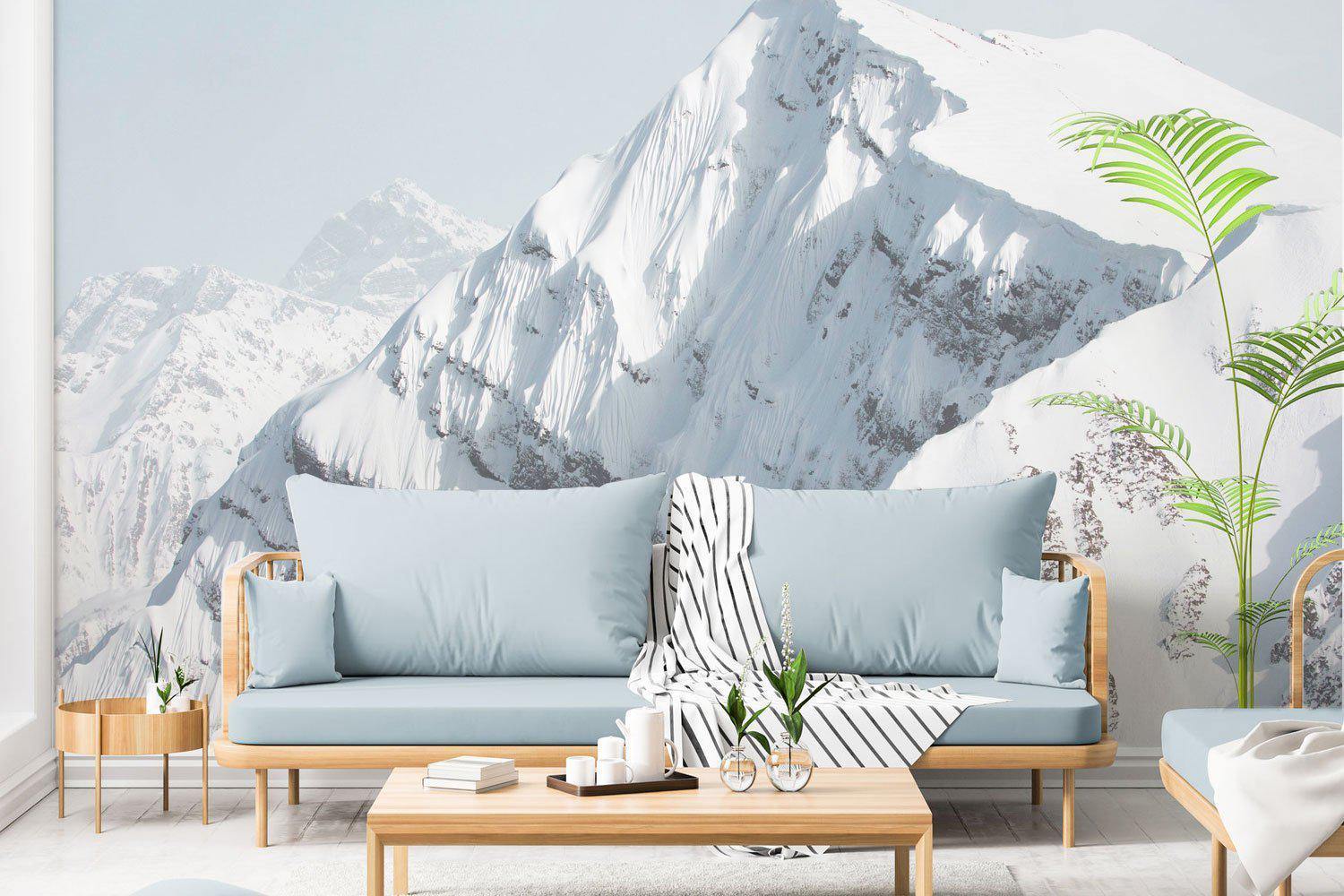 White Mountain Close Up Mural Wallpaper-Wall Mural-Eazywallz