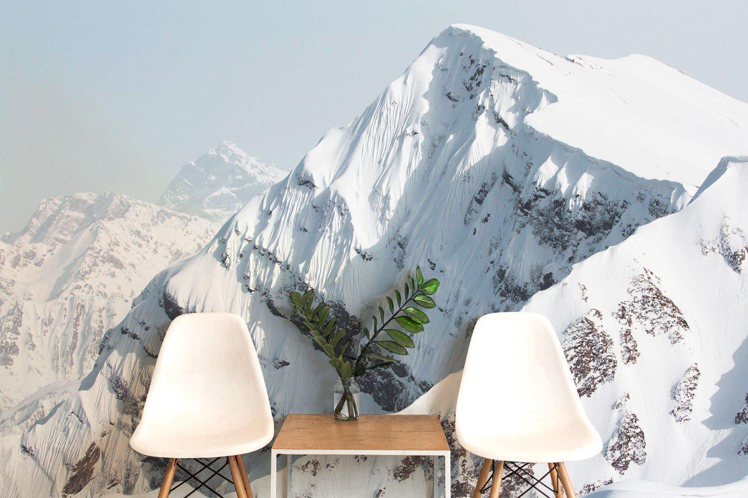 White Mountain Close Up Mural Wallpaper-Wall Mural-Eazywallz