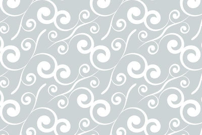 White curly plants pattern Wall Mural-Wall Mural-Eazywallz