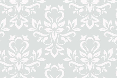 White floral damask Wall Mural-Wall Mural-Eazywallz