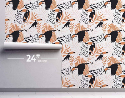 Wild Toucans Wallpaper #229-Repeat Pattern Wallpaper-Eazywallz