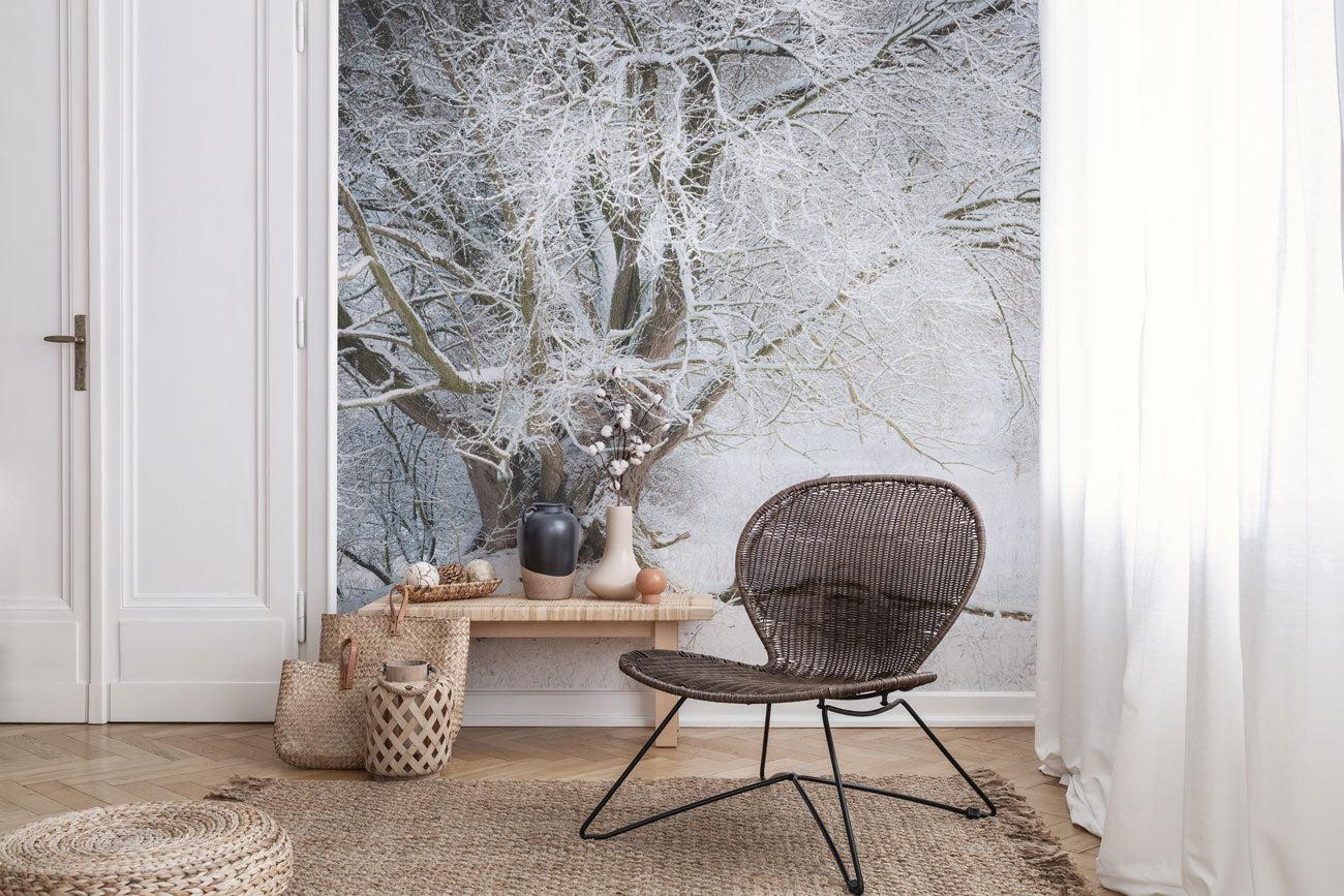 Willow tree in winter Wall Mural-Wall Mural-Eazywallz