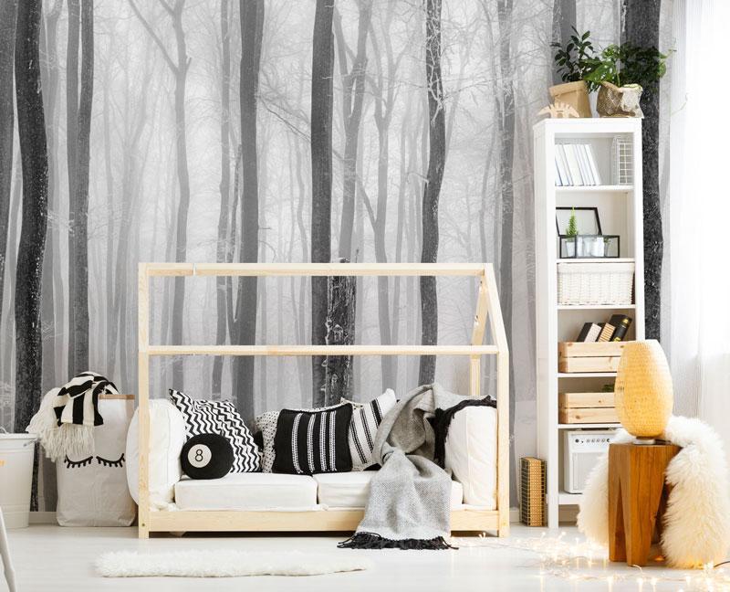 Winter Mist Forest Wall Mural-Wall Mural-Eazywallz