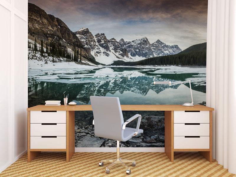 Winter Mountains & Lake Wall Mural-Wall Mural-Eazywallz