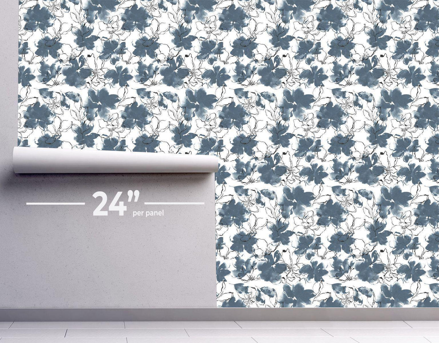 Winter Water Color Floral Wallpaper #256-Repeat Pattern Wallpaper-Eazywallz
