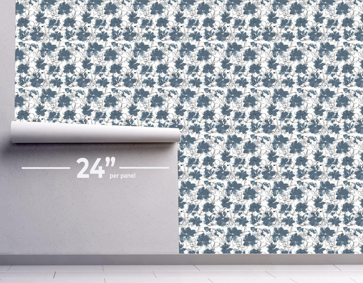Winter Water Color Floral Wallpaper #256-Repeat Pattern Wallpaper-Eazywallz