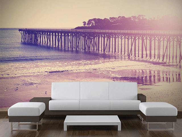 Wood Bridge on California Sunset Wall Mural-Wall Mural-Eazywallz
