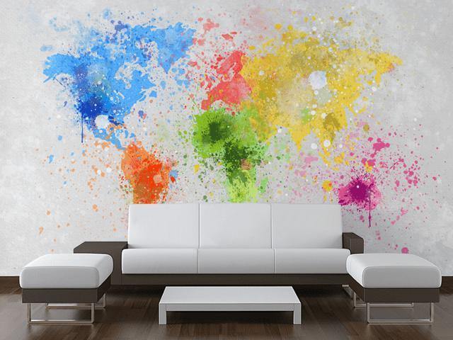 World Map Painting Wall Mural-Wall Mural-Eazywallz