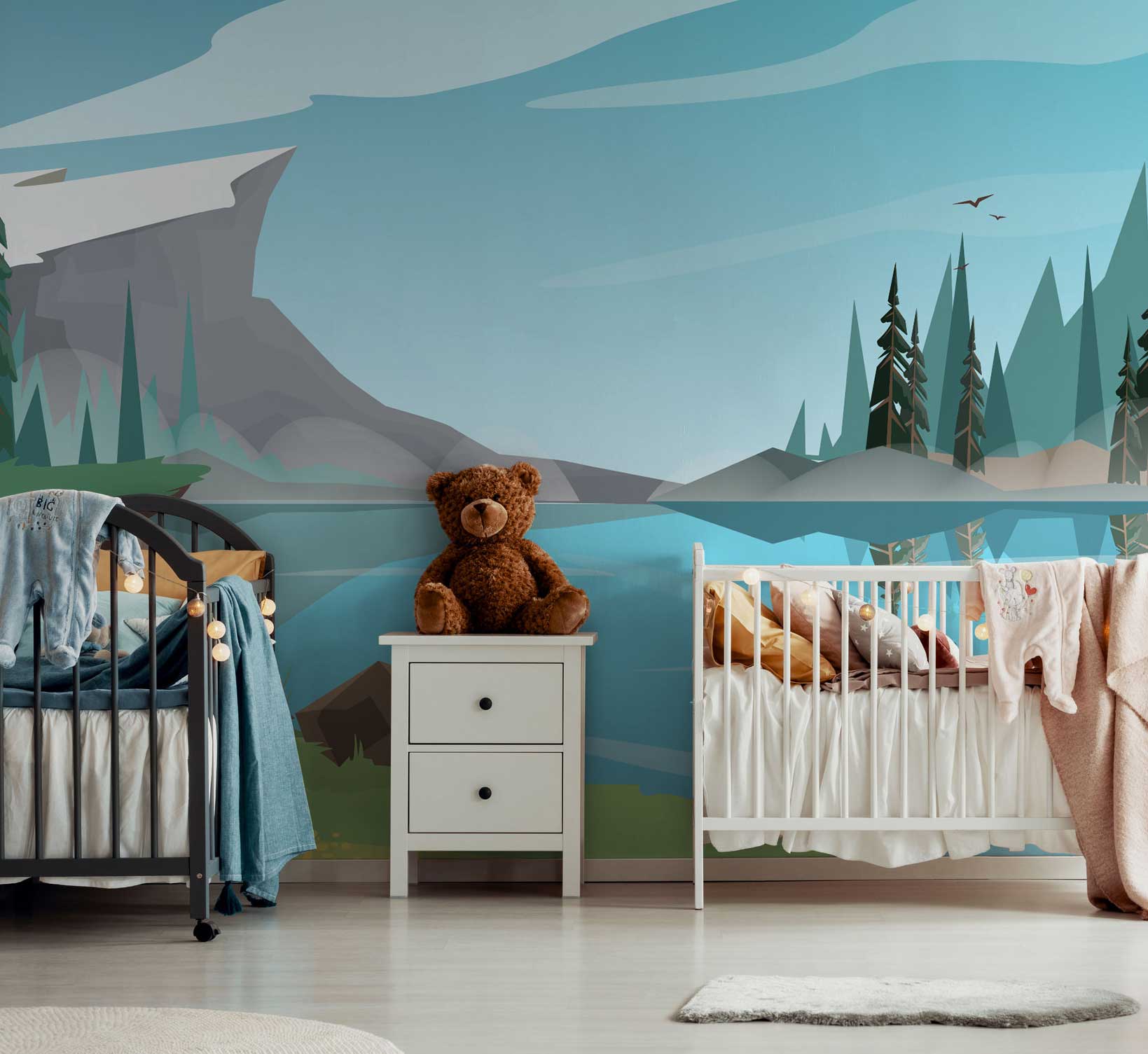 Yosemite Cartoon Landscape Wall Mural-Wall Mural-Eazywallz