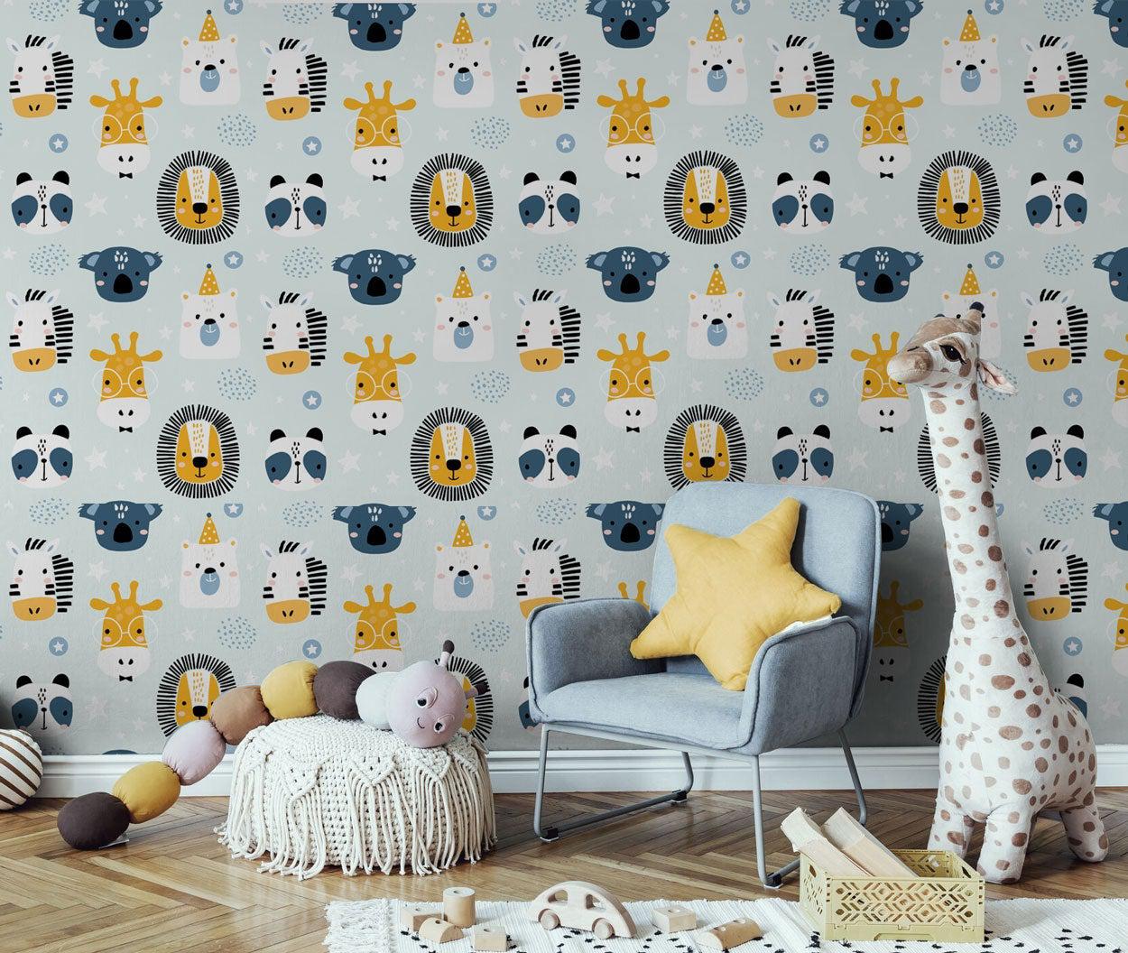 Zoo Animals Wallpaper #203-Repeat Pattern Wallpaper-Eazywallz