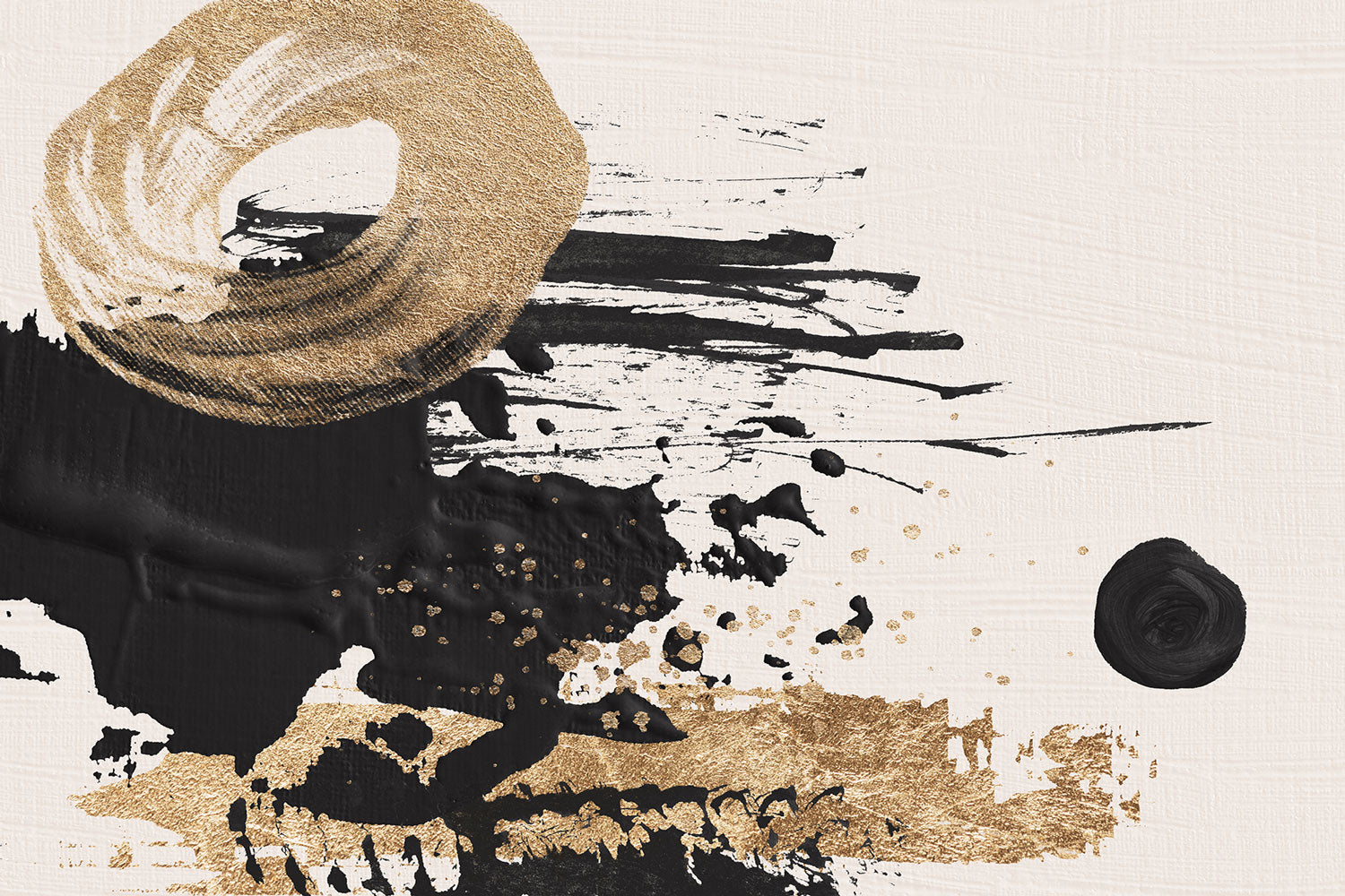 Abstract Ink Oil & Gold Fine Art 2 Wall Mural