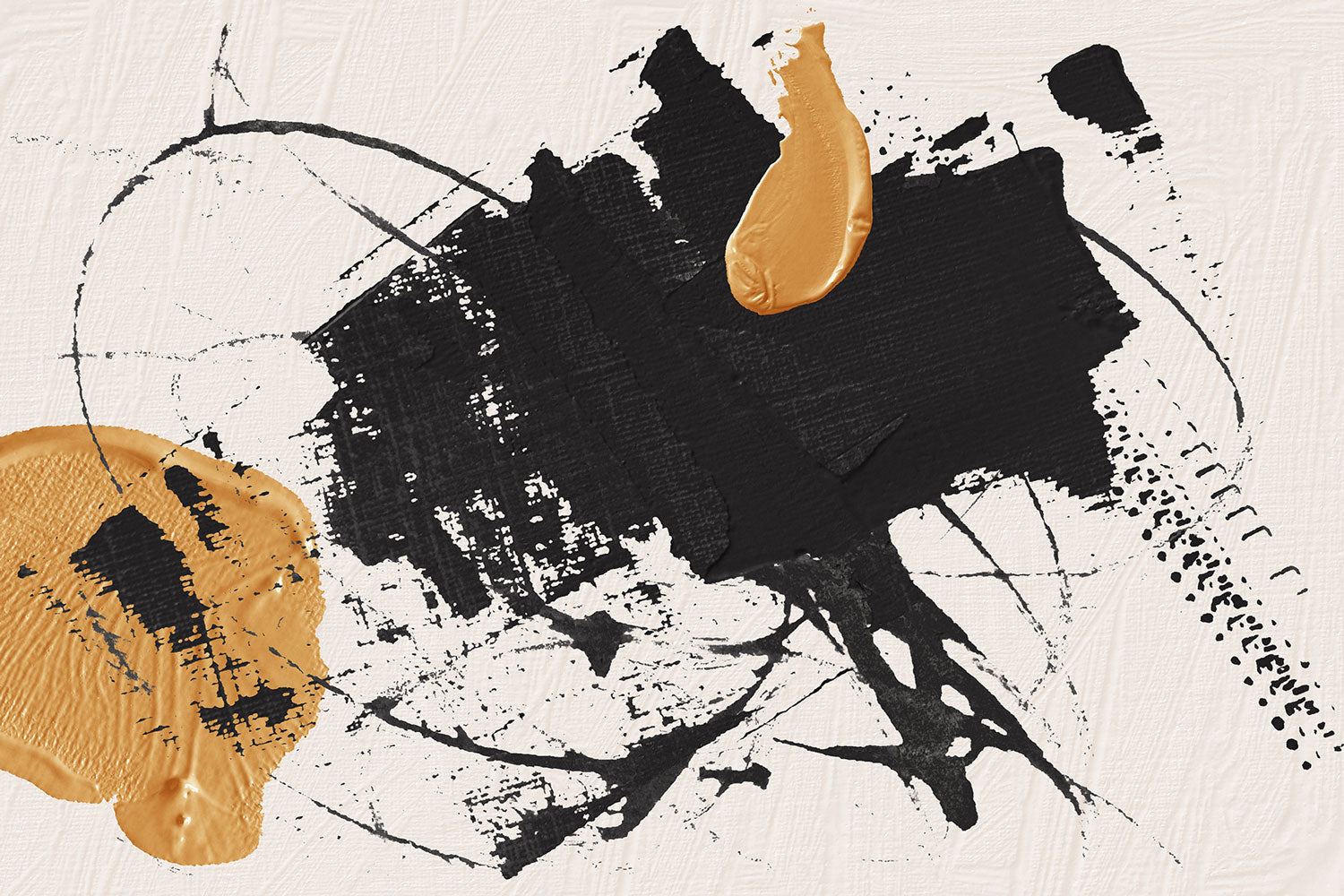 Abstract Ink Oil & Gold Fine Art Wall Mural