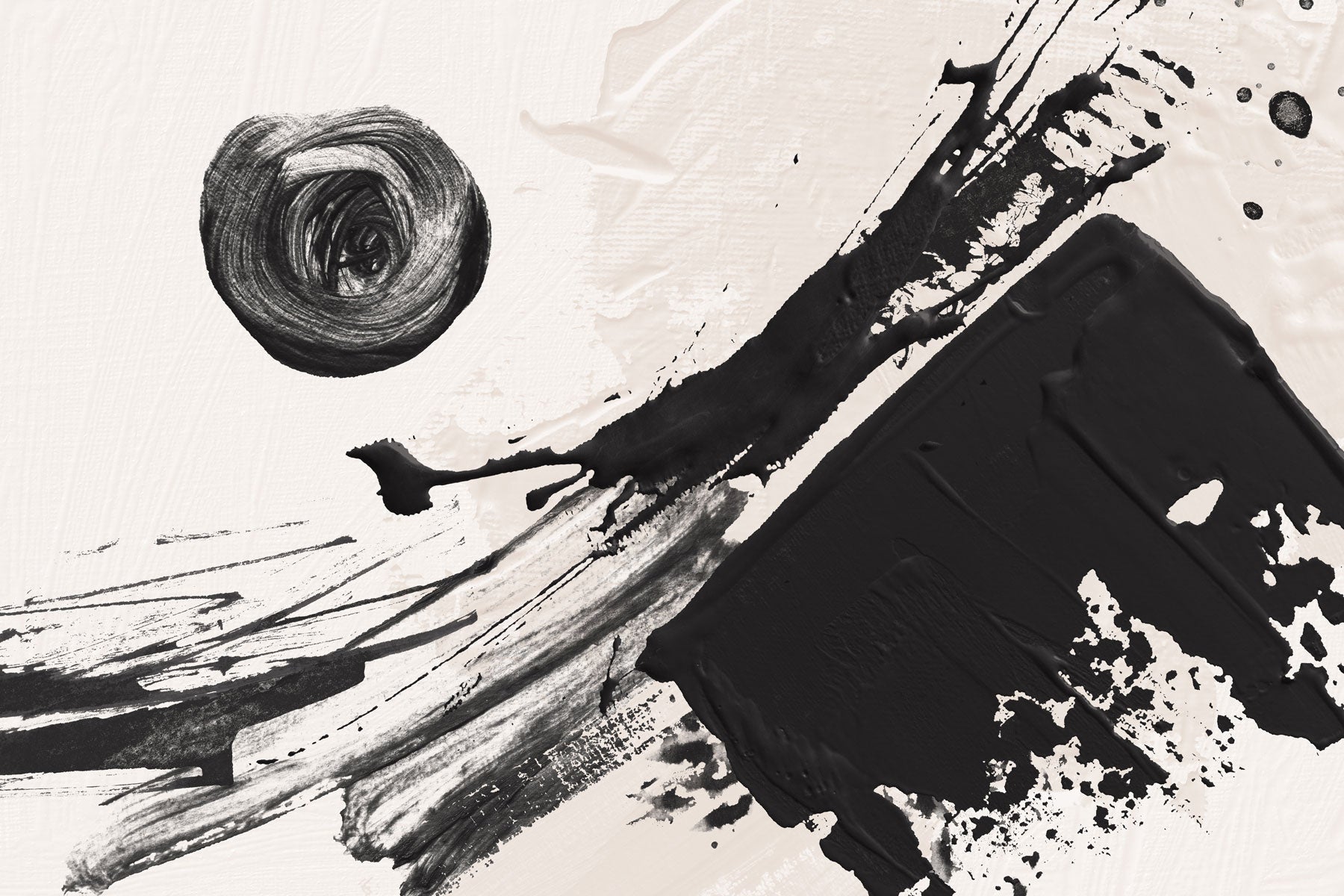 Abstract Black Ink Oil Wall Mural