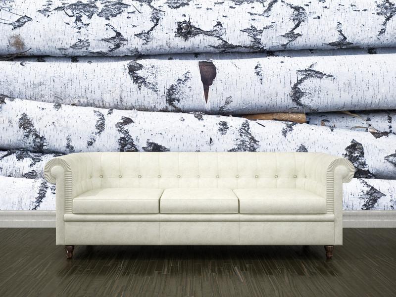 birch logs texture Wall Mural-Wall Mural-Eazywallz