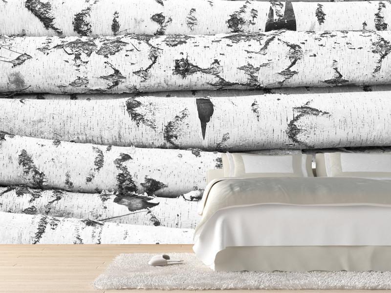 birch logs texture Wall Mural-Wall Mural-Eazywallz