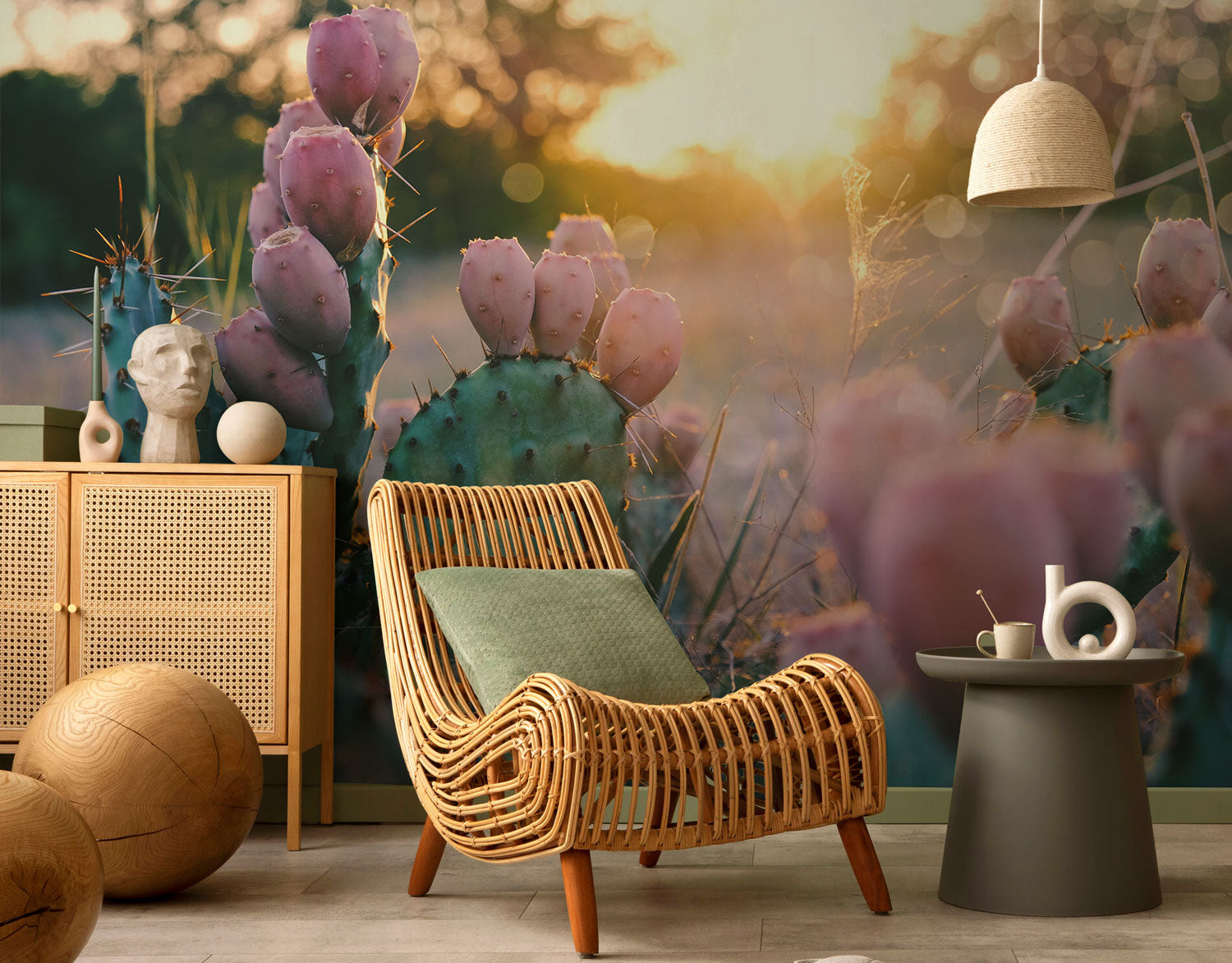 Blooming Cactus Wall Mural